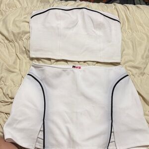 90s white skirt set